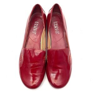 Franco Sarto Jell Loafers Red Patent Leather Flats Shoes Womens 7.5 M